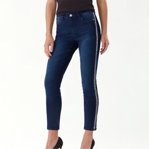 Tommy Bahama HR Ankle Jeans with Sparkle Tux Stripe SZ‎ 6